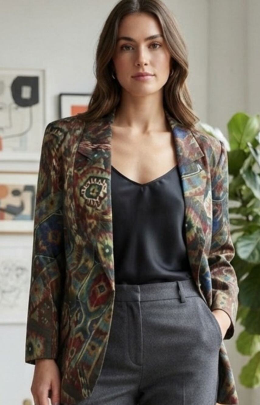 Vintage 90’s Danielle B Colorful Aztec-Inspired Blazer Jacket